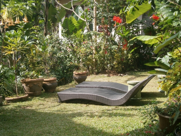 Relax on a sun lounger in the garden